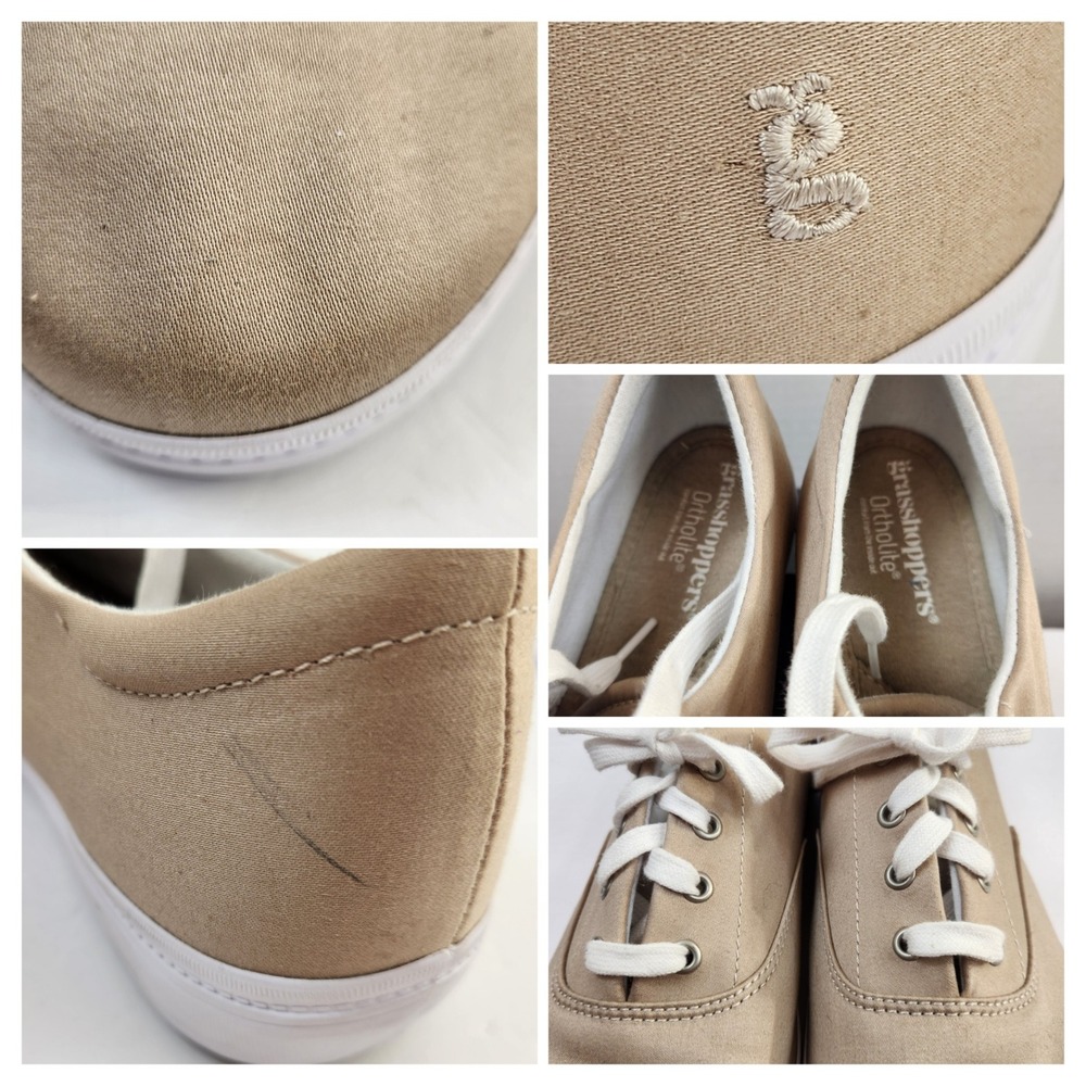 Grasshoppers Ortholite Tan Canvas Lace Up Sneakers Women's Size 11 N - Picture 8 of 10